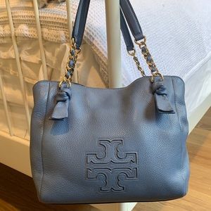 Tory Burch Harper Satchel in Blue, Small